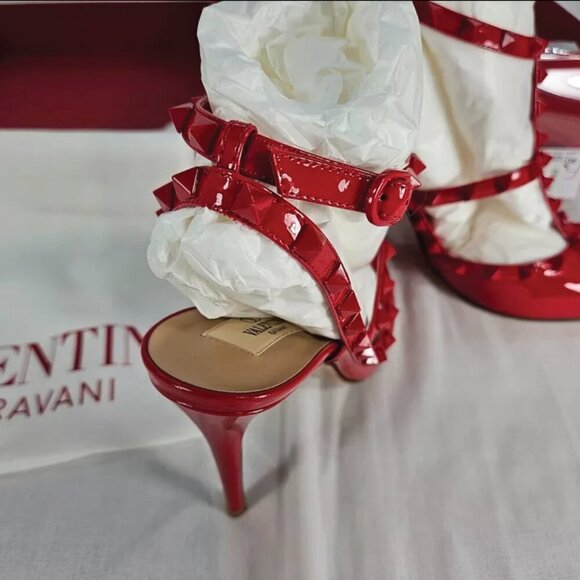 Valentino Garavani Women Rockstud Ankle Strap Pumps Tonal Studs 11 MSRP $1,150 - Picture 4 of 15